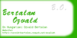 bertalan ozvald business card